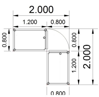 Schreibtischkombination SH3 200x200 cm Stellfläche