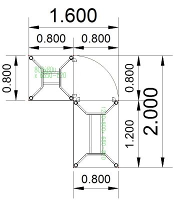 Schreibtischkombination Y1 Stellfläche