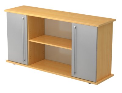 Sideboard Türen silberfarben Buche