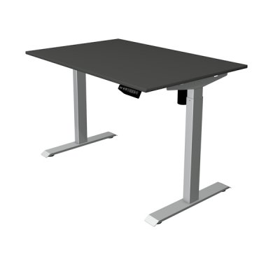 Steh-Sitz-Schreibtisch KM1M 120 x 80 cm Anthrazit-Silber