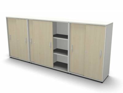 Raumteilerschrank Mega Stehtheke 280 cm Weiss-Ahorn