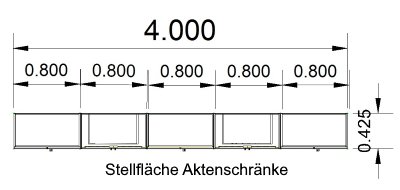 Komplettbüro P1 Stellfläche Schränke