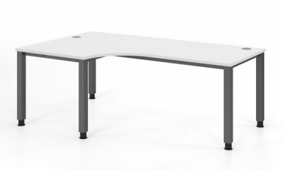 Winkelschreibtisch 200x120 cm Grafit Weiß