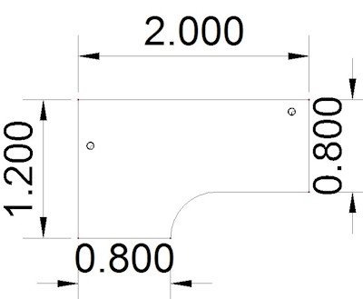 Winkelschreibtisch 200x120 cm Maße