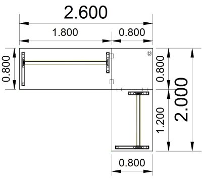 Schreibtischkombination GS13 Stellfläche