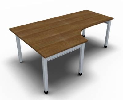 Winkelschreibtisch ONE 200 cm links Nussbaum