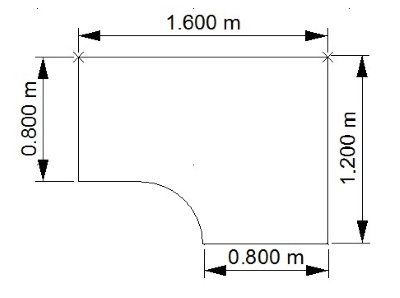 Winkelschreibtisch ONE 160 cm rechts Maße