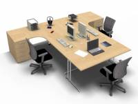 Schreibtisch-Arbeitsplatz B201 Ahorn