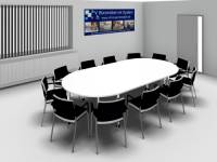 Konferenztisch weiß 320 x 160 cm mit Stühle