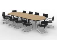 Konferenztisch DS4 mit 12 Stühlen Tischplatten Ahorn