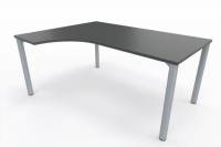 EDV-Schreibtisch 160 cm links Vierfuß-Gestell silber Onyxgrau