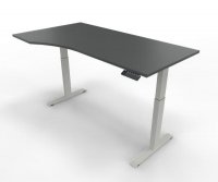 Elektrisch höhenverstellbarer PC-Schreibtisch GE12 180x100/80 cm  Weiß-Onyx