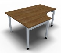 Winkelschreibtisch ONE 160 cm links Nussbaum