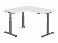 Winkelschreibtisch DSM 160x160cm elektrisch höhenverstellbar Grafit-Weiss